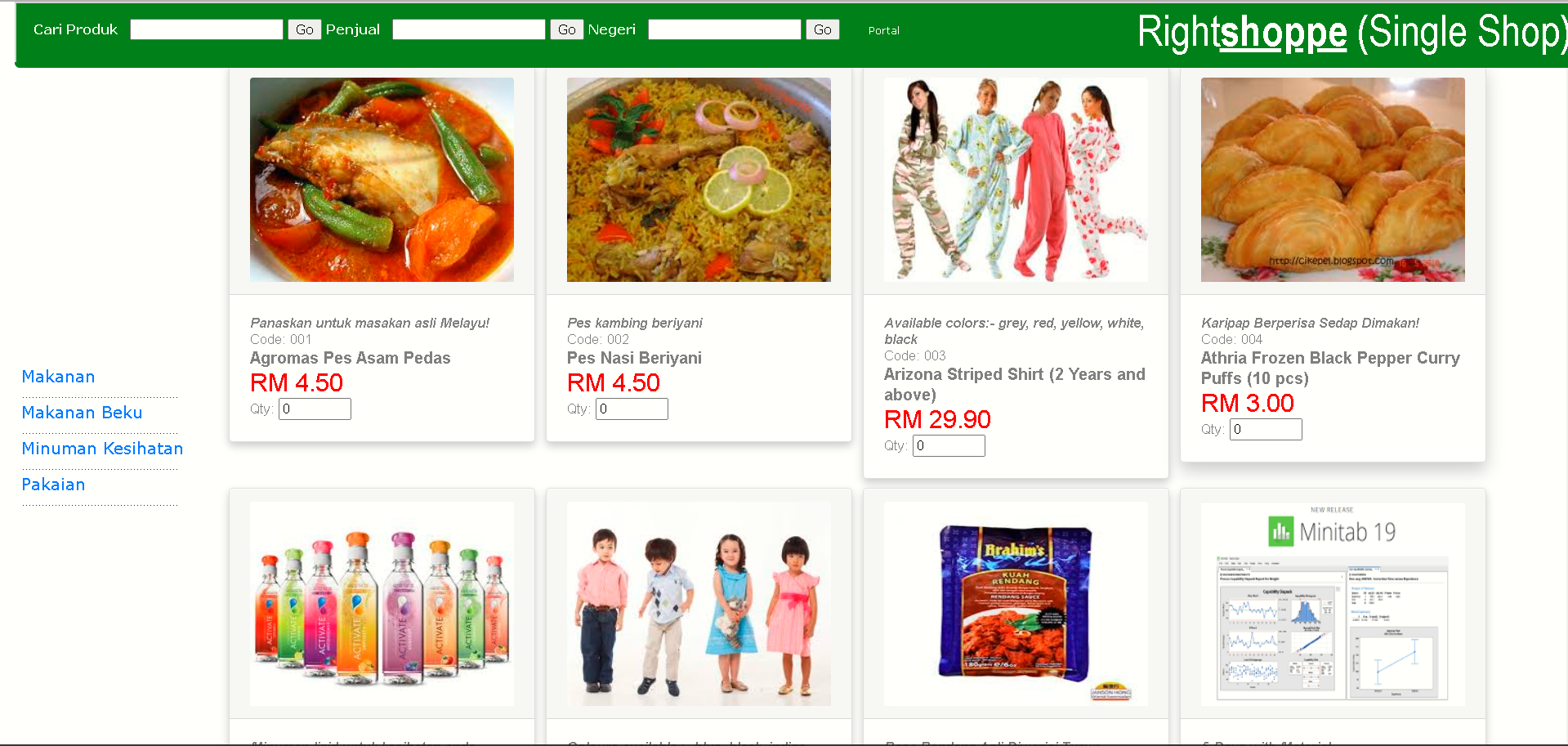 Lazada-like shopping catalog online